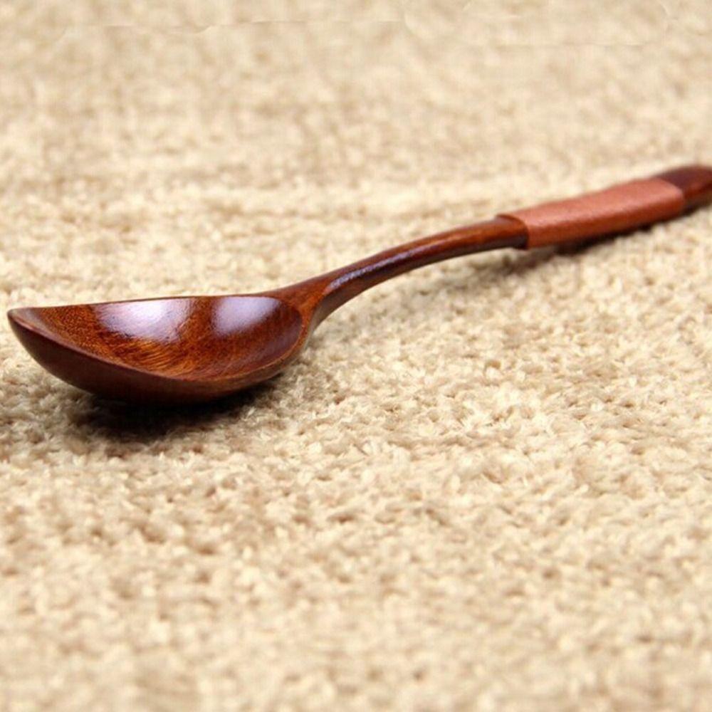 Mixing Stirring Tableware Elegant Wooden Eating Kitchen Utensil Soup Spoons Scoop Cutlery