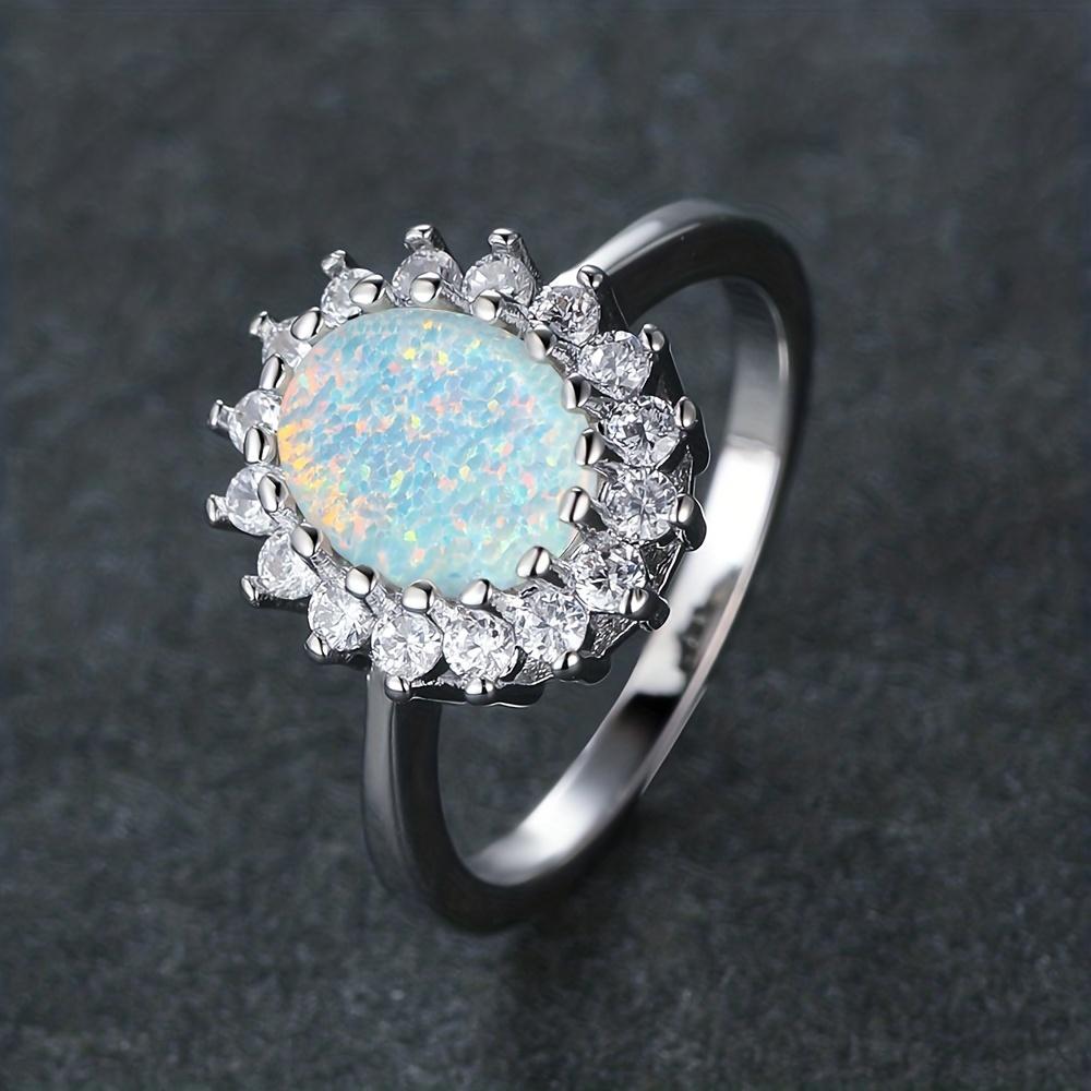 

Модное кольцо с белым опалом и подсолнухом для женщин, роскошное обручальное кольцо с инкрустацией из золота и циркония, изысканный подарок на день рождения 10 серебряный/белый