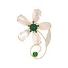 Designer High-End Emerald Imitation Agate Fritillary Flower Brooch Luxury Exquisite Temperament Pin Jewelry
