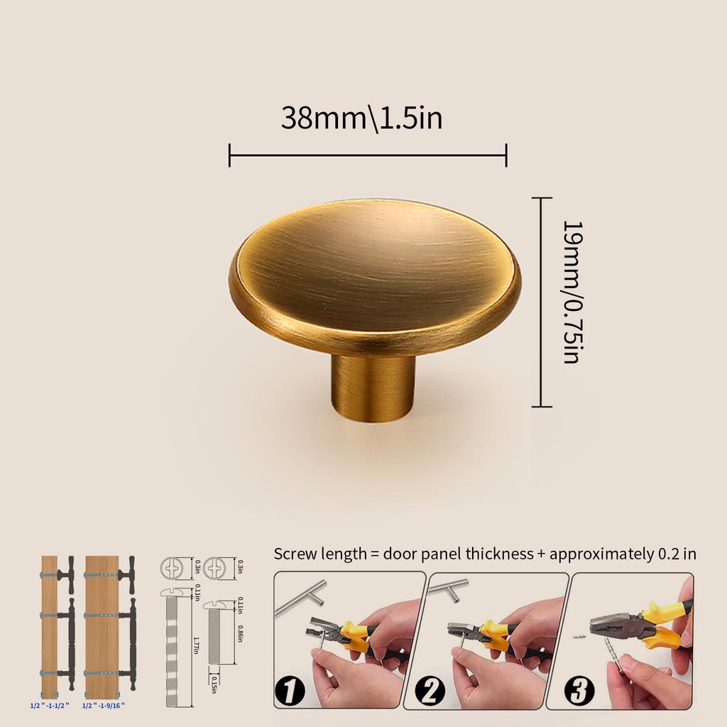 Modern Single-Hole Zinc Alloy Round  Pulls Cupboard Wardrobe TV Cabinet Entryway Cabinet Nightstand Handle Furniture Hardware
