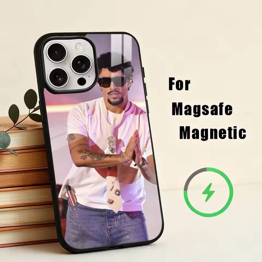 male singer-Bad Bunny  Phone Case For iPhone17,16,15,14,13,12,11 Plus,Pro Magnetic with Magsafe Wireless Charging