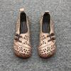 Sandals Women's Retro Hollow Breathable Beef Tendon Sole Non-slip Hole Shoes Flat Mother Leather Shoes