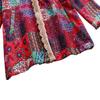 Warm Winter Hooded Plush Coat Vintage Women Linen Printed Medium Length Wind Coat