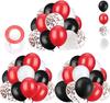 Pack Of 62 Red Black White Red Black Sequined Latex Balloon Combination Birthday Wedding Party Decoration