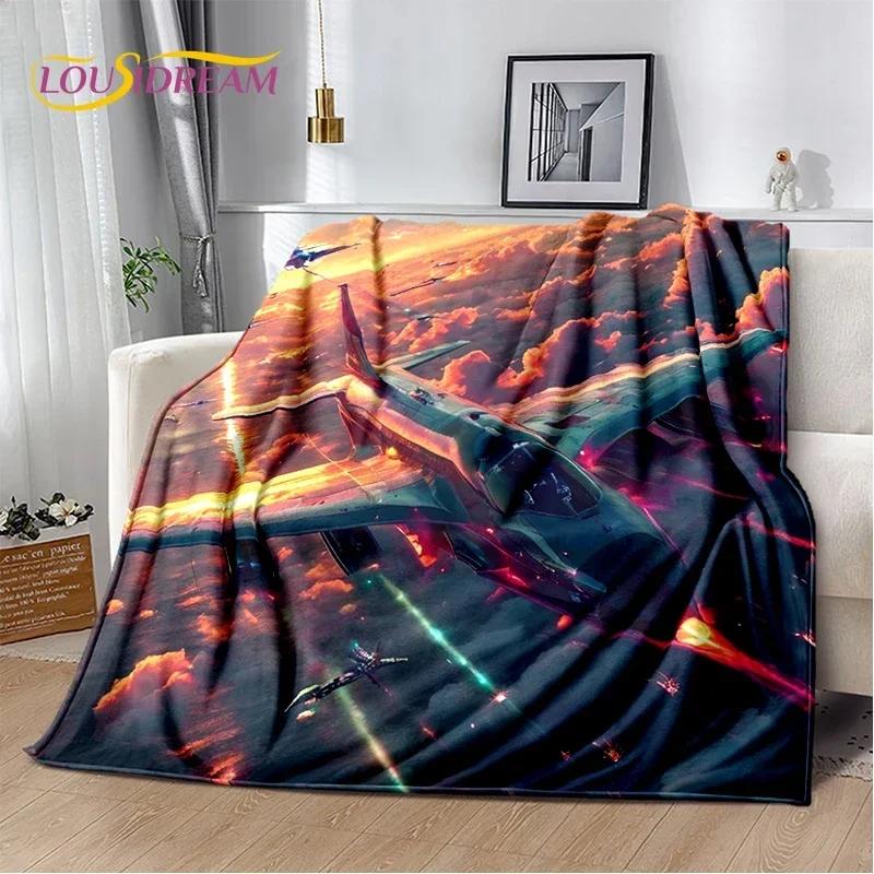 29 Style Space Spitfire Aircraft  Air Force Jet Fighter Cartoon Blanket,Soft Throw Blanket for Home Bedroom Bed Sofa Cover Child