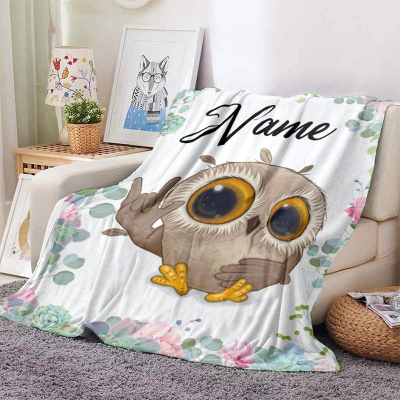 Blankets Children Girls Boys Linen Wool Blankets Personalized Family Friends Flannel Blankets Gifts
