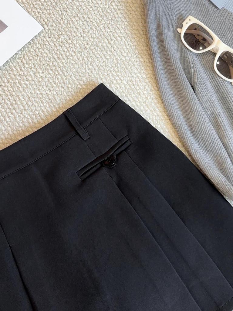 Women's Korean Style Gray Pleated A-line High-Waisted Skirt - Summer 2026 Slimming, Anti-exposure, Versatile