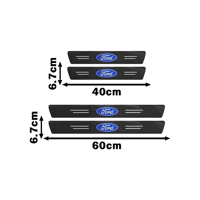 Carbon Fiber Car Door Sill Threshold Anti Scratch Protector Sticker For Ford Fiesta Focus 2 3 MK2 MK3 Ranger Mondeo Fusion Kuga