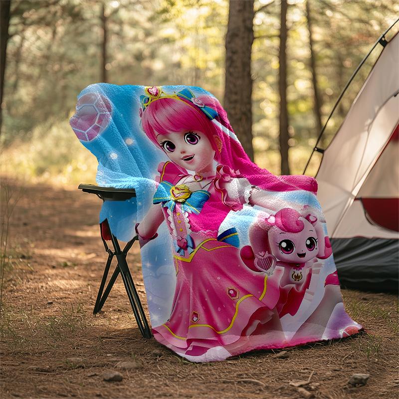 1pc Catch Teenieping Magic Sweethear6 Theme Blanket - Digital Print, Polyester, Cozy for All Seasons, Perfect for Outdoor, and Travel