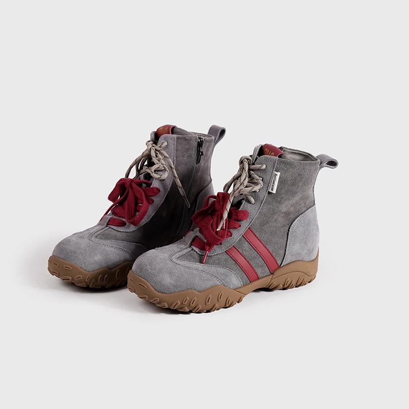 

Маленькие боксерские ботинки женские 2025 новые зимние короткие ботинки ретро ботинки Мартин женские повседневные с внутренней платформой немецкие тренировочные туфли женские 40 серый