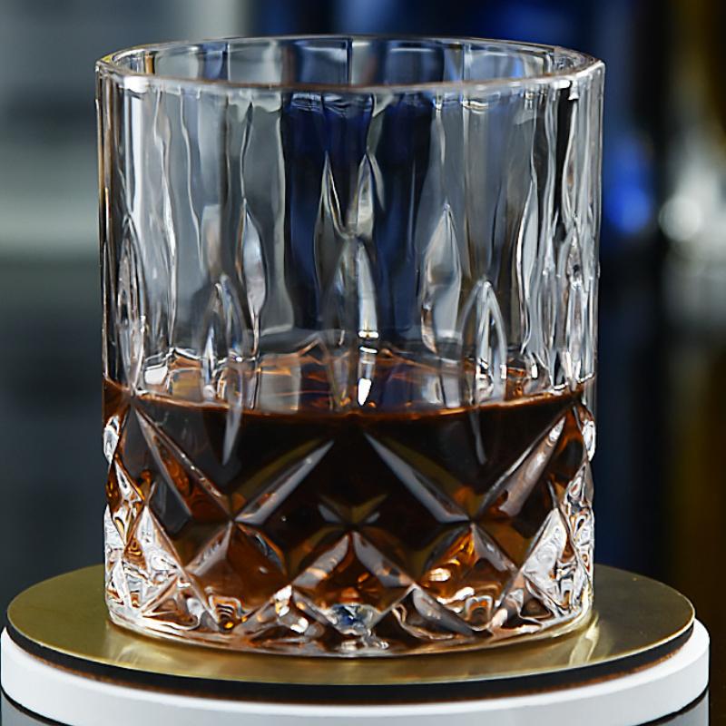 230ml Glass Drinkware Whiskey Wine Cup Spirit Cups Embossed Water Bottle Transparent Crystal Glasses Drinking Bar Home Beer Cups
