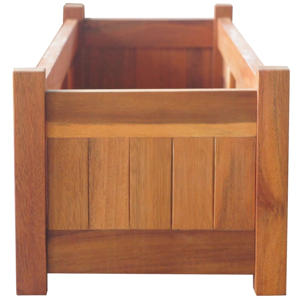 Garden Raised Beds 2 Pcs Acacia Wood 100 X 30 X 25 Cm