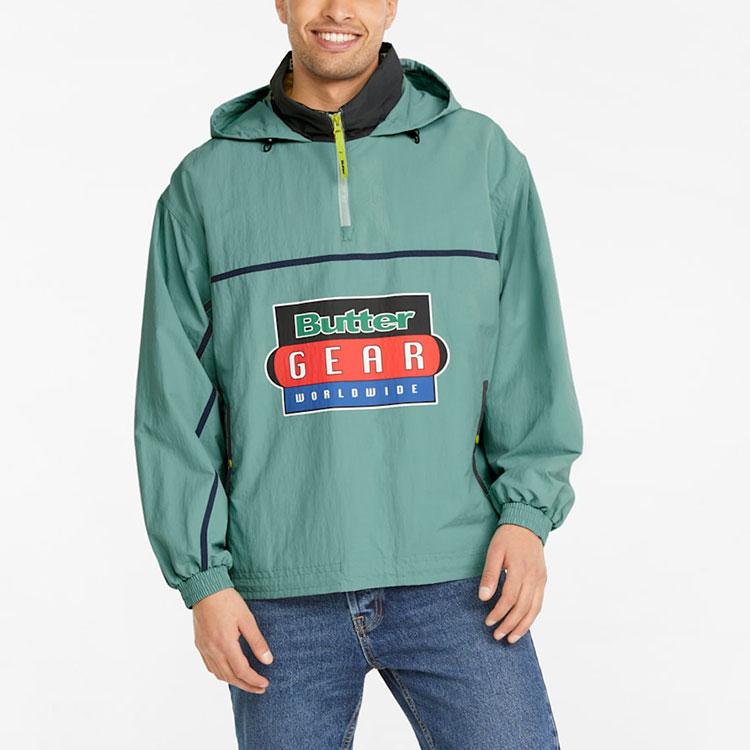 Puma X Butter Goods Letter Logo Half-Zip Hooded Jacket Men Jackets Green 534055-50