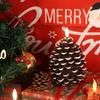 Elegant Brown And Beige Flameless Pinecone Candles For Festive Holiday Decor