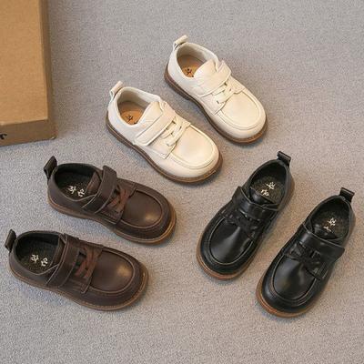 2025 Spring and Autumn Korean Version of Children's Leather Shoes Baby Fashion Toddler Shoes Boys Soft Sole Single Shoes Solid Color Girls Casual Shoe