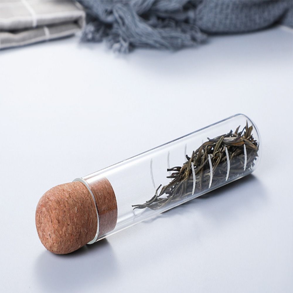 Clear Reusable Tea Strainers Cork Lid Tea Steeper Convenient Tea Filter Diffuser  Loose Tea