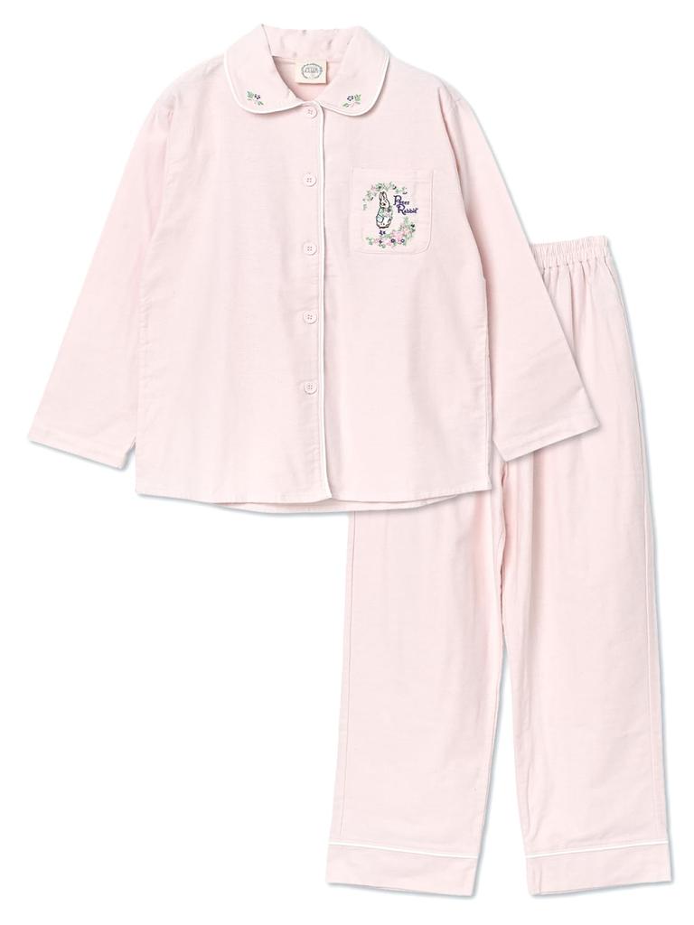 Long Top and Large Loose Pants Soothing Embroidered Genuine Absorbent [repose Time] Women's Open-front Pajamas, 100% Cotton, Sleeves, Bottom, Size,