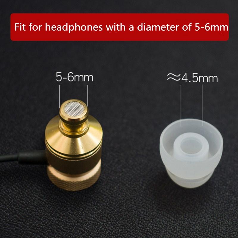 5 Pairs Two Layer Silicone Earbud Eartips Cover Cushions Replacement for In-Ear Earphone Headphone Earplug Ear pads M size