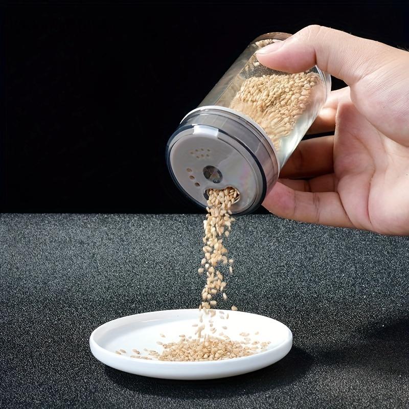 KEMORELA 360° Rotating Spice Bottle Set Glass Seasoning Storage Rack for Salt Sugar Pepper Kitchen Organizer