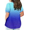Dámské klasické triko Vintage Gradient skládané s krátkým rukávem Tričko Top Plus Size Pullover Basic Top