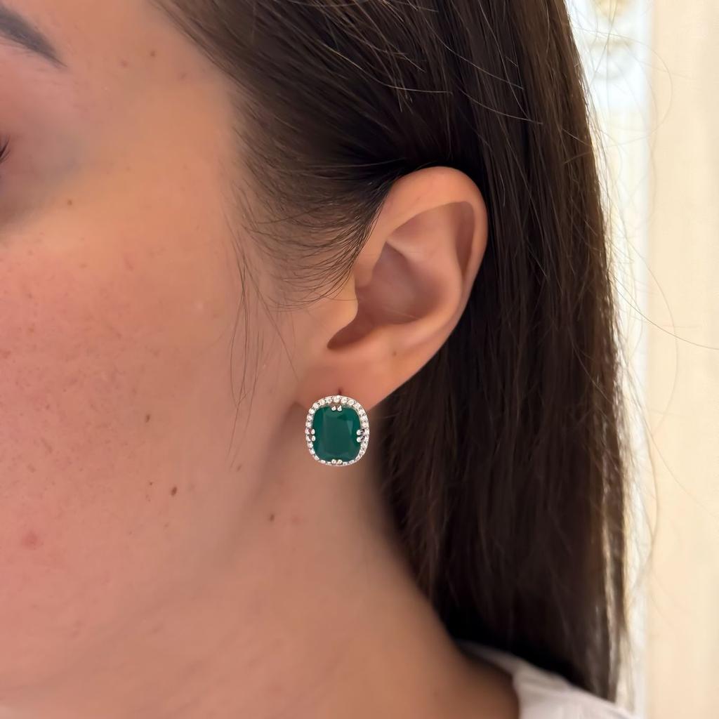 Серебряные серьги с натуральным агатом 10.207ct (2170877)