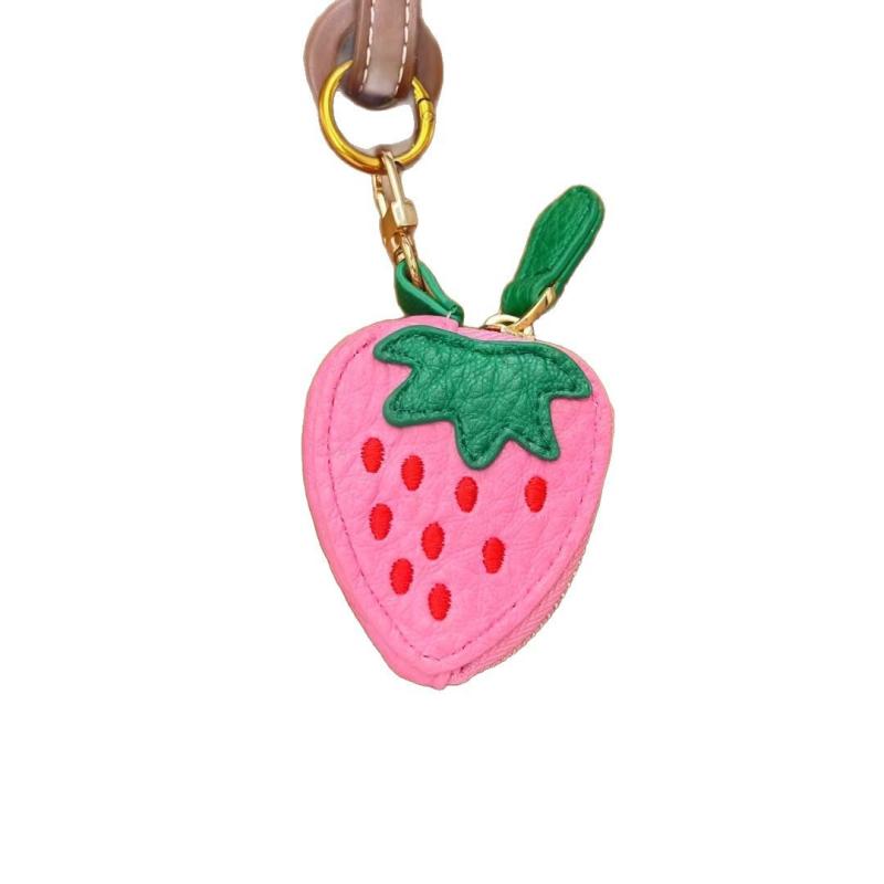 Cute Fruit Shape Coin Purse Keychain Bag Hanging Zipper Earphone Bag For Women Girls Gift