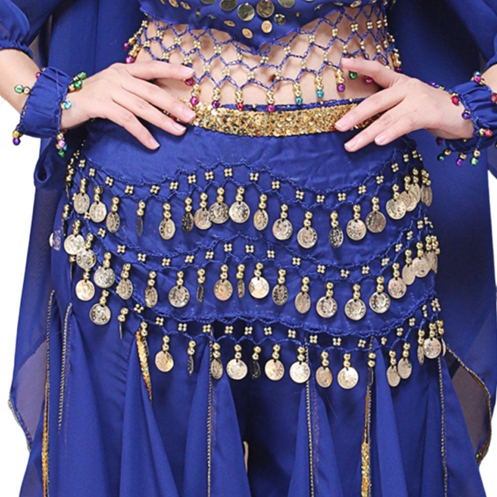with Gold Color Coin Women Belt Skirt Tassel Belly Dance Belt Fashion Waist Chain Show Costumes