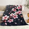 Comfortable Cherry Blossom Pattern Blanket Soft High-Definition Digital Print All-Season Soft, Breathable 100% Polyester Perfect