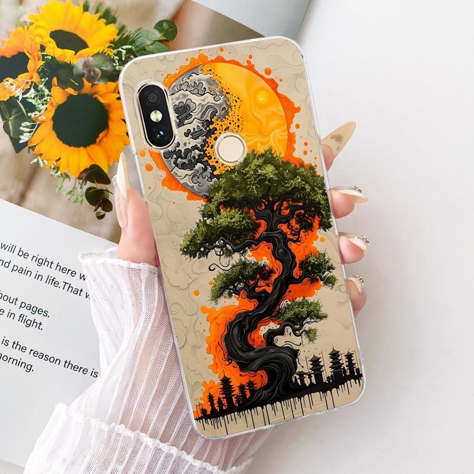 For Xiaomi Redmi Note 6 Pro Case Luxury Butterfly Tree Painted Cover Soft Silicone Case For Xiaomi Mi A2 Lite Redmi 6 Pro Fundas