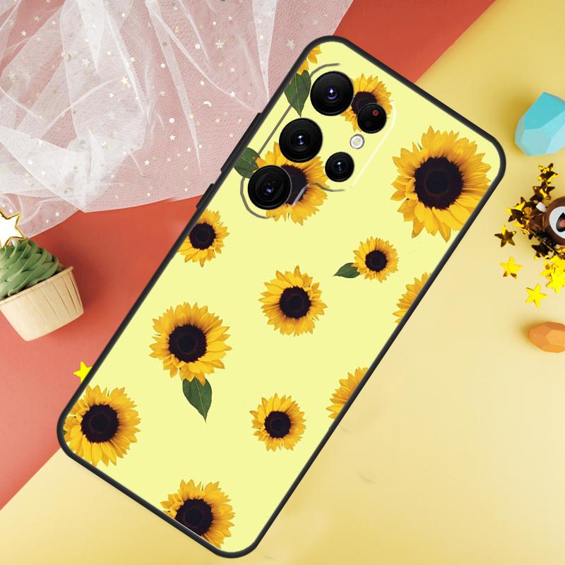 Sunflower Phone Case For Samsung Galaxy S25 S26 Ultra S21 S20 S22 S23 Ultra S10 Plus S24 FE Cover Coque