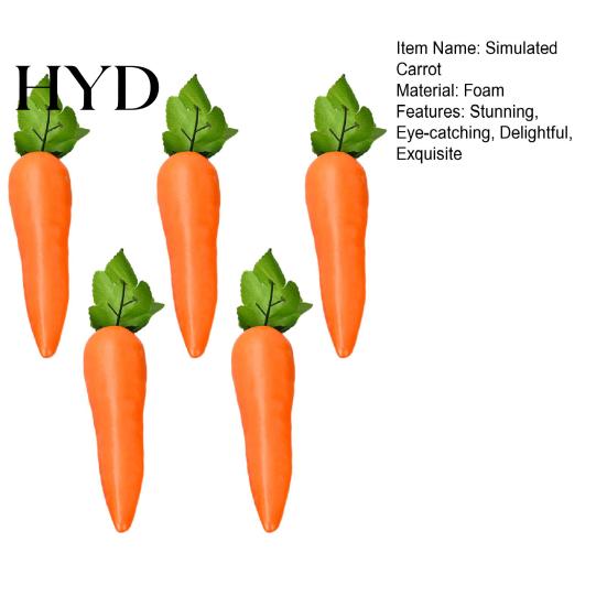 Eco-friendly Foam Vegetable Easter Artificial Carrot Faux Lifelike Simulation Spring Fake Lightweight Vegetables for Home Farm Party DIY Craft