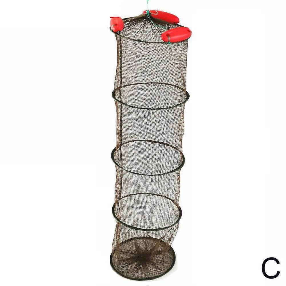 2-4 Layers Portable Foldable Fishing Floating Fish Net Shrimp Mesh Allows Fish