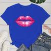 (Premium T-shirt)Hot Pink Lips Funny Summer Women T-Shirt Harajuku Print Fashion Short Sleeve Summer Casual T-Shirt Top