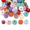 5/10 Peças Bola de Pelo Sintético de Visão Poliéster Contas Espaçadoras Bolas de Pelo Pompons para Costurar em Chaveiro de Tricô Artesanato de Joias DIY Acessórios