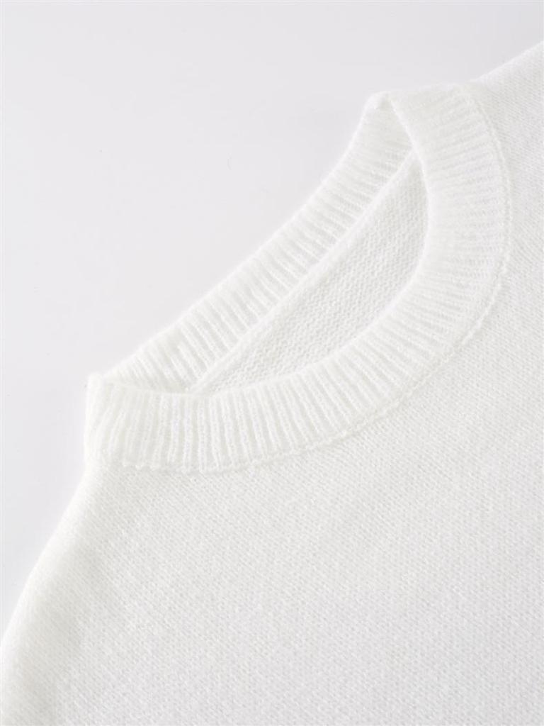 2025 Autumn-Winter Plus Size European American Women's Heart Round Neck Casual Knit Sweater