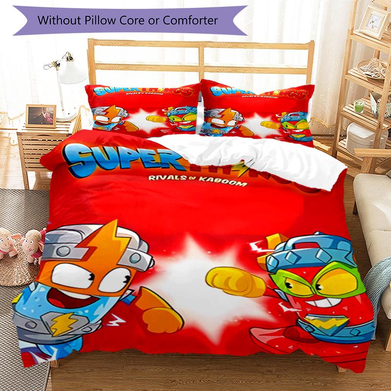 3pcs Superthings2 Pattern Bedding Set Duvet Cover Set Includes Duvet Cover &pillowcases, Perfect All Season Bedroom Decoration & Gift
