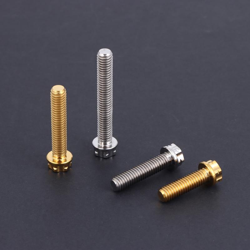 Versatile M6 Titanium Flanged Hexagon Head Bolts Suited for Bike Moto Car Projects