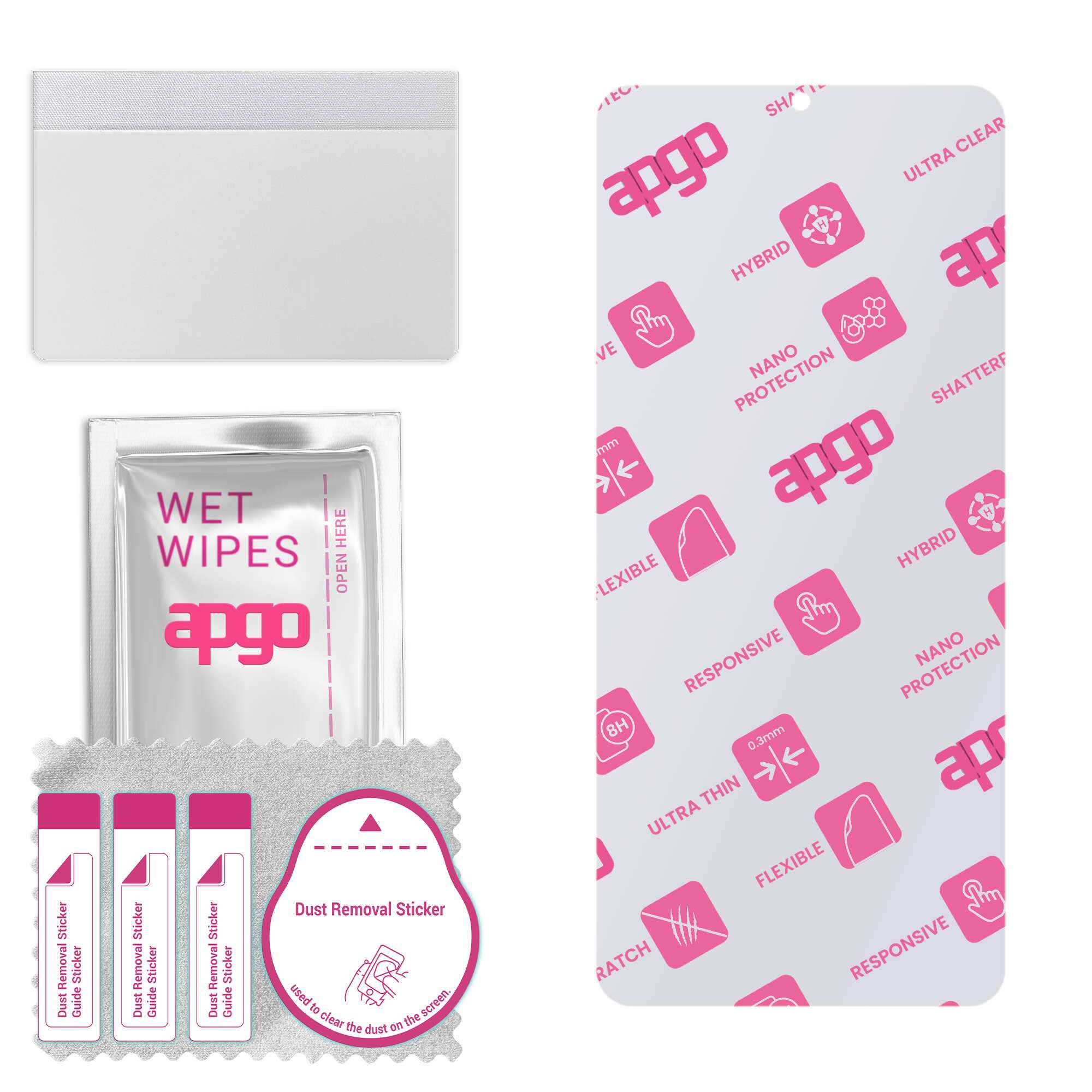 

apgo Ultra-Clear Hybrid protective glass compatible with Huawei Enjoy 20 5G, flexible nano glass, great replacement for tempered glass, scratch-resist