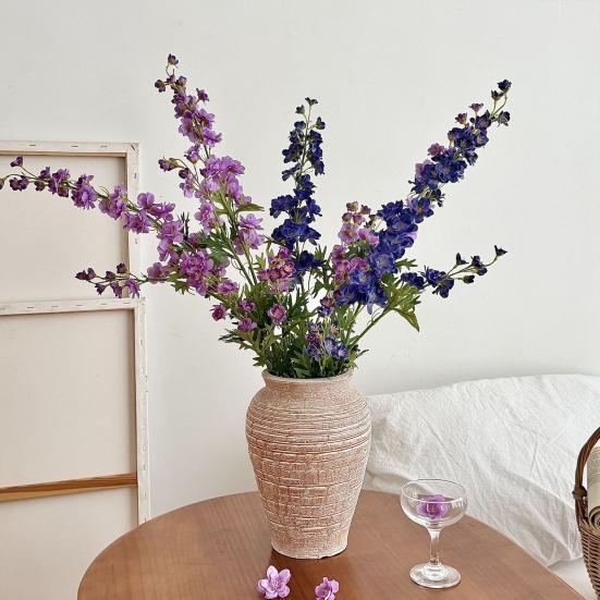 Artificial Delphinium Flower 36.6" Long Stem Faux Silk Bouquets for Tall Vase Realistic Fake