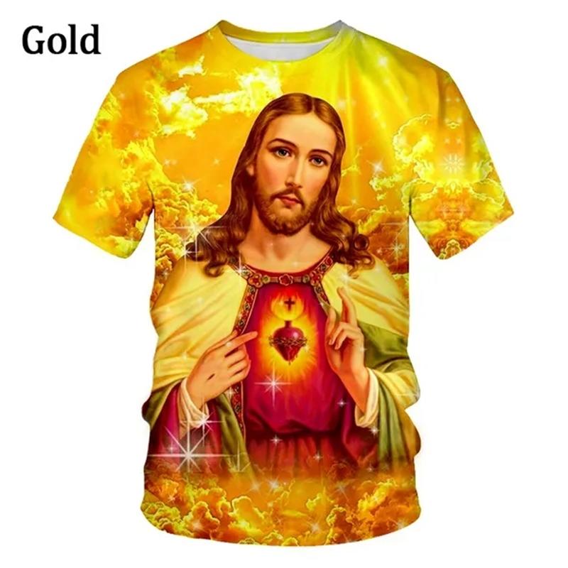 Ježíš Miluje Každého Křesťana 3D Tisk Tričko Letní Móda Vzor Ježíše Pánské Dámské Krátký Rukáv Ležérní Tričko Ropa Hombre