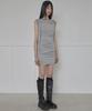 Peulleeoeob Asymmetrical Draped Strap Roll-Up Dress (Fl-171_Gray)