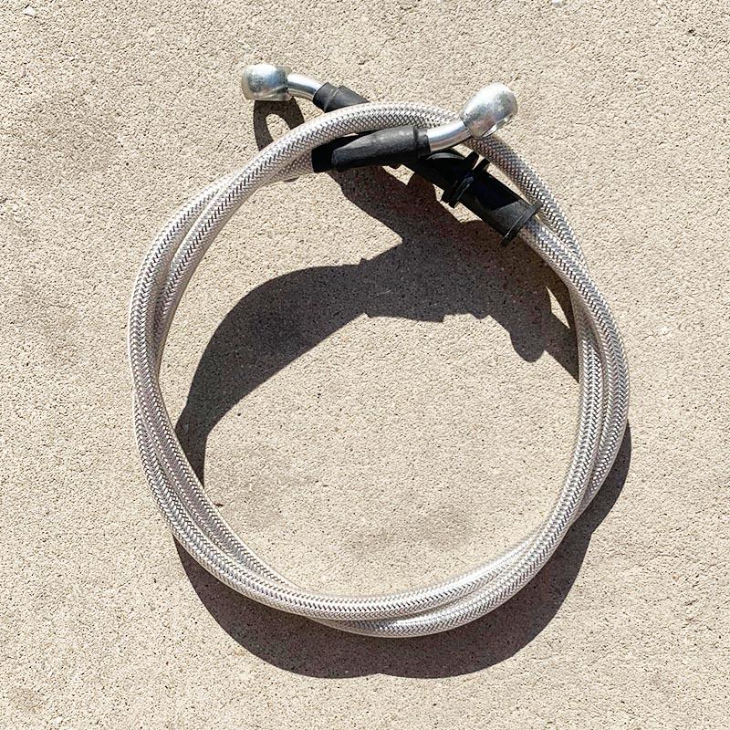 Motorcycle Brake Hose 40cm-150cm Brake Cable Line 28Degree Braided Steel Hydraulic Clutch Dirt Bike Racing Brake Hose Disc Brake 40cm silver