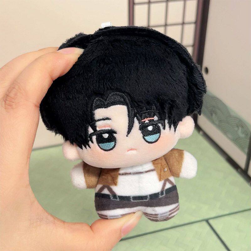 Anime Attack On Titan Levi 10Cm Soft Plush Backpack Charm Cartoon Stuffed Doll Keychain Pendant Gift For Anime Fans