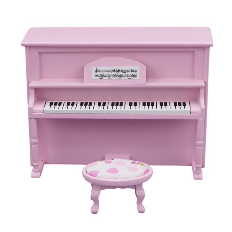 

Dollhouses Model Instrument Dollhouses Stool Accessory Realistic Playset 1:12 Instrument Model Role Play Toy рожевий