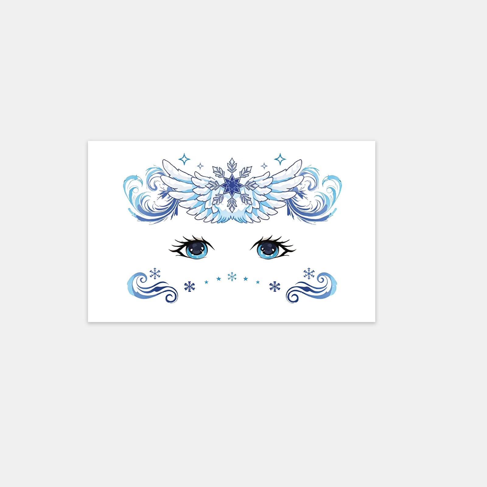 

Tattoo Sticker Waterproof Women S Long-Lasting Simple Snowflake Christmas Makeup Face Sticker Tattoo Sticker 19*12