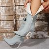 New Autumn and Winter Pointed High-heeled Short Boots Women's Thin-heeled Medium-tube Cowboy Boots Thin Boots