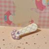 Girl Hairpin Plaid Pattern Cat Paw Shape Hair Clips Stable Clamping Force