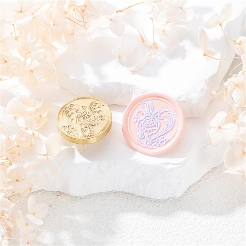 Floral Pattern Wax Seal Stamp Head for Valentine Card Wedding Invitation Envelope, Exquisite Pattern Wax Seal Stamp Head
