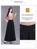 Women's Black High-Waisted Wide-Leg Skirt Pants – Summer 2026, Plus Size, Slimming, Loose, Casual.