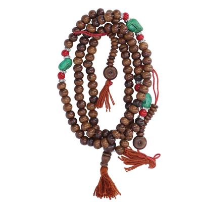 Budist Dua Tespihi 108 Boncuk Yak Kemik Etnik Stil Koyu Taşınabilir Tespih Boncukları Meditasyon Yoga